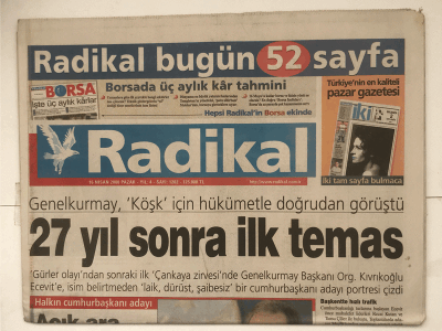 Radikal Gazetesi 16 Nisan 2000 - 27 Yıl Sonra İlk Temas GZ5410 - 2