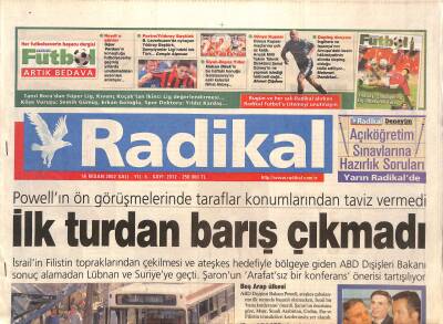 Radikal Gazetesi 16 Nisan 2002 - Dünya Kupasını Ağırlama Telaşındaki Güney Korede Çin Uçağı Düştü GZ126581 - 1