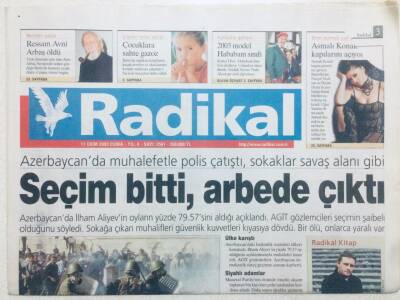 Radikal Gazetesi 17 Ekim 2003 - Azerbaycanda Seçim Bitti Arbede Çıktı GZ42980 - 1