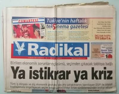 Radikal Gazetesi 17 Nisan 1999 Biriken Ekonomik Sorunların Çözümü Seçimden Çıkacak Tabloya Bağlı -GZ33426 - 1