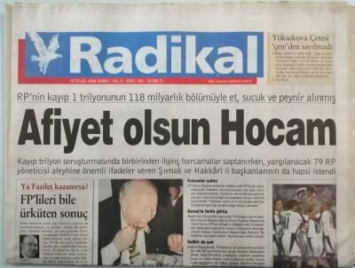 Radikal Gazetesi 18 Eylül 1998 Yılmaz Çeteyi Anlatacak - Talibandan Mesaj Var - GZ44931 - 1