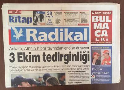 Radikal Gazetesi 19 Ağustos 2005 -Türkiyenin AB Üyeliği Onaylandı Tek Sorun Kıbrıs Meselesi GZ10000 - 1