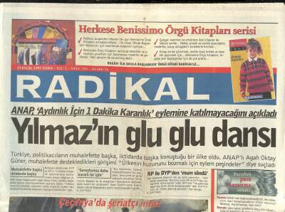 Radikal Gazetesi 19 Eylül 1997-Aloğlunun Tansu Çiller Sevgisi Anlaşıldı,Sedat Bey Malı İyi Götürmüş GZ102737 - 1