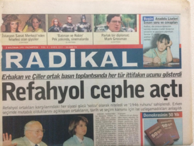 Radikal Gazetesi 2 Haziran 1997 - Refahyol Cephe Açtı GZ27492 - 1