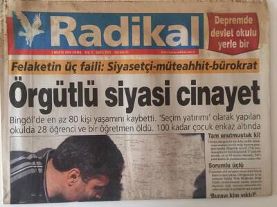 Radikal Gazetesi 2 Mayıs 2003 - Bingölde Örgütlü Siyasi Cinayet ... GZ31452 - 1