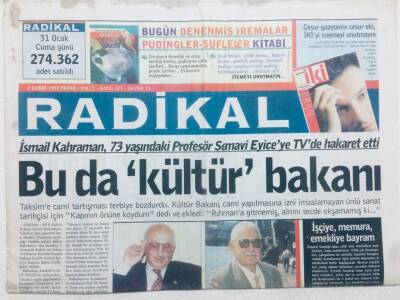 Radikal Gazetesi 2 Şubat 1997 - İsmail Kahraman, Semavi Eyiceye Hakaret Etti GZ42986 - 1