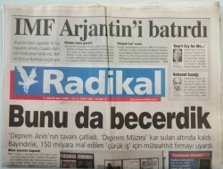 Radikal Gazetesi 21 Aralık 2001 Bilim Muzaffer Aksoy için Yasta - Oklar Iraka Yöneldi - GZ44724 - 2