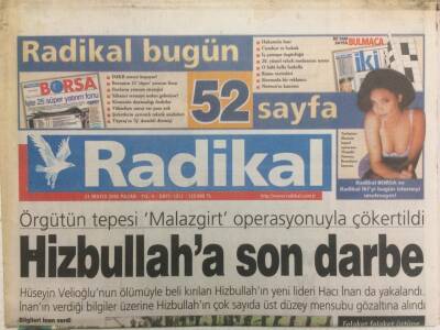 Radikal Gazetesi 21 Mayıs 2000 - Hizbullaha Son Darbe GZ35985 - 1