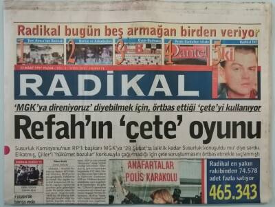 Radikal Gazetesi 23 Mart 1997 CHP Eceviti Haklı Buldu - GZ44719 - 2