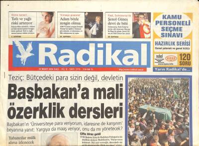 Radikal Gazetesi 23 Mart 2004 - Şeyh Yasin Cinayeti İçin Hamas İntikam Dedi, Erdoğan Konya Mitinginde, Rachel Hunter GZ126489 - 1