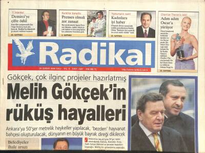Radikal Gazetesi 24 Şubat 2004 - Melih Gökçekin Bezden Hayvanat Bahçesi Hayali, Kırcı ve Ağca Hala Umutlu GZ126488 - 1