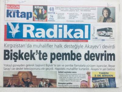 Radikal Gazetesi 25 Mart 2005 - Bişkekte Pembe Devrim GZ42985 - 1