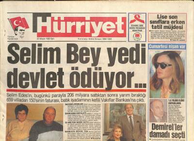 Radikal Gazetesi 25 Mayıs 1993 - Selim Edesin Batma Borcunu Vakıflar Bankası Ödüyor, Asım Can Gündüz, Dolly Parton GZ126495 - 1
