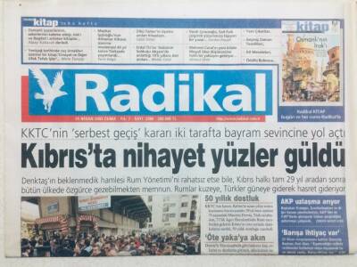Radikal Gazetesi 25 Nisan 2003 - Kıbrısta Yüzler Nihayet Güldü GZ42974 - 1