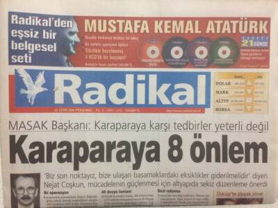 Radikal Gazetesi 26 Ekim 2000 - Masak BaşkanıKaraparaya 8 Önlem GZ35680 - 1
