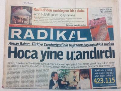 Radikal Gazetesi - 27 Mart 1997 - Hoca Yine Utandırdı GZ46768 - 1