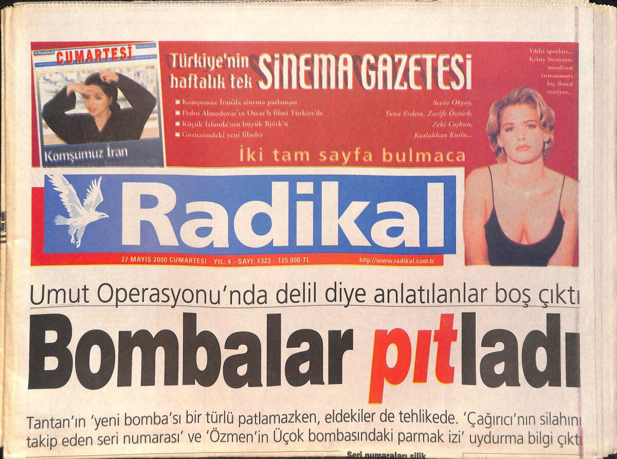 Radikal Gazetesi 27 Mayıs 2000 - Hizbullah'ın Emeli - Tofaş Bu Yıl Da Şampiyon GZ2581 - 1