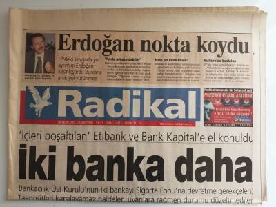 Radikal Gazetesi 28 Ekim 2000 İçleri Boşaltılan Etibank Ve Bank Kapitale El Konuldu -GZ14559 - 1