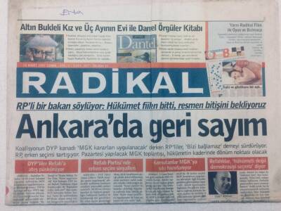 Radikal Gazetesi - 28 Mart 1997 - Ankarada Geri Sayım GZ46767 - 1