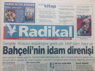 Radikal Gazetesi - 29 Mart 2002 - Bahçelinin İdam Direnişi GZ46772 - 1