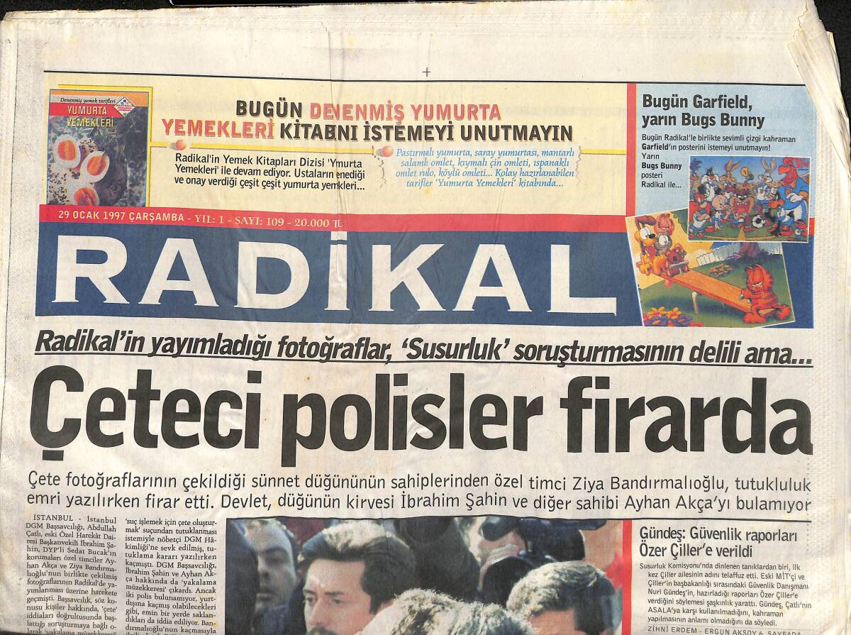 Radikal Gazetesi 29 Ocak 1997 - Yargıtay : Çiller'e Sert Eleştiri Kaçınılmaz - ABD'de Müziğin En İyileri GZ157337 - 1