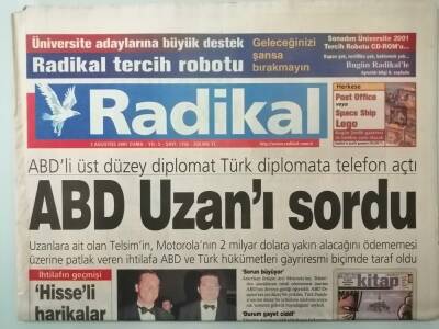 Radikal Gazetesi 3 Ağustos 2001 Tarkana Zil Takıp Oynattı -GZ14596 - 1