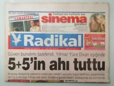 Radikal Gazetesi 3 Haziran 2000 Güven Bunalımı Tazelendi Yılmaz Yüce Divan Eşiğinde -GZ14699 - 1