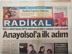 Radikal Gazetesi 30 Nisan 1997 Erbakandan Seçim İçin Hodri Meydan -GZ44544 - 1