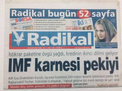 Radikal Gazetesi 30 Nisan 2000 - IMF Karnesi Pekiyi GZ47669 - 1