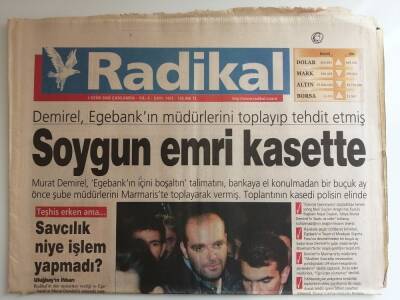 Radikal Gazetesi 4 Ekim 2000 Demirel Egebankın Müdürlerini Toplayıp Tehdit Etmiş-GZ14560 - 1