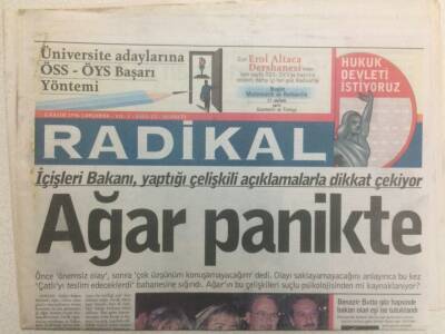 Radikal Gazetesi 6 Kasım 1996 - Mehmet Ağar Panikte GZ32871 - 1