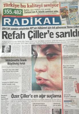 Radikal Gazetesi 6 Şubat 1997- Refah Partisinin Hükümet İçin Tek Güvencesi Tansu Çiller GZ45456 - 1