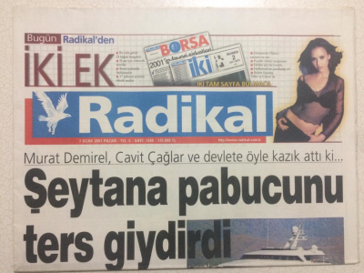 Radikal Gazetesi 7 Ocak 2001 - Murat Demirel,Cavit Çağlar Devlete Öyle Bir Kazık Attı ki GZ23739 - 1