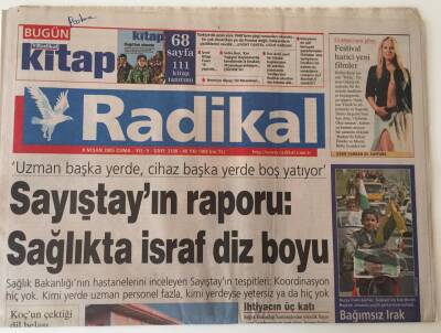 Radikal Gazetesi - 8 Nisan 2005 - Sayıştayın Raporu Sağlıkta İsraf Diz Boyu - GZ43723 - 1