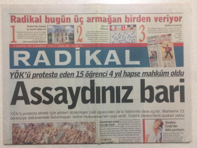 Radikal Gazetesi 9 Ağustos 1997 - Diyanet İşlerinden Genelge Güzel Sesliler Ezan Okusun GZ23740 - 1
