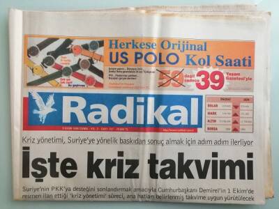 Radikal Gazetesi 9 Ekim 1998 Yüksek Enerjili İmza Yedi Barajlık Dört Santral -GZ14806 - 1