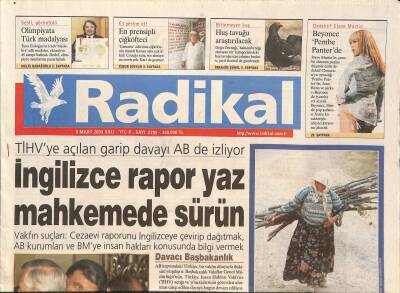 Radikal Gazetesi 9 Mart 2004 - Beyonce Pembe Panterde - Karamanlisin Net Zaferi GZ127101 - 1