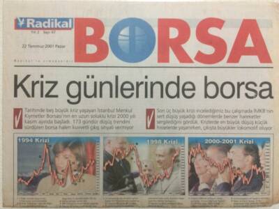 Radikal Gazetesi Borsa Eki 22 Temmuz 2001 - Kriz Günlerinde Borsa GZ34441 - 1