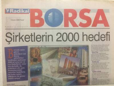 Radikal Gazetesi Borsa Eki 3 Eylül 2000 - Şirketlerin 2000 Hedefi GZ34994 - 1