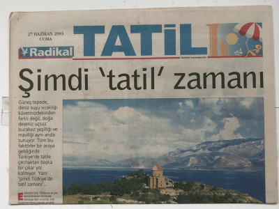 Radikal Gazetesi Tatil Eki 27 Haziran 2003 - Mani Gibi Bir Otel Manici GZ5916 - 1