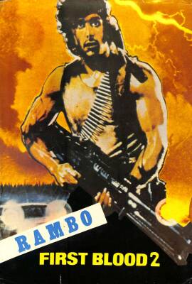 Rambo- Sylvester Stallone Eski Büyük Boy Kartpostal (24x35 cm) KRT12890 - 1