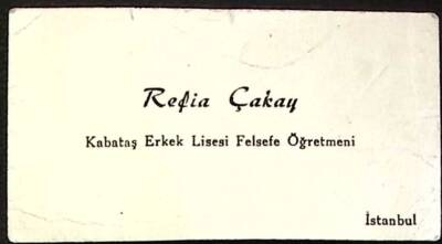 Refia Çakay Kabataş Erkek Lisesi Felsefe Öğretmeni Kartvizit EFM(N)11502 - 1