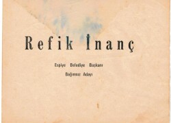 Refik İnanç Espiye Belediye Başkanı Bağımsız Adayı 1950 ler EFM972 - 1