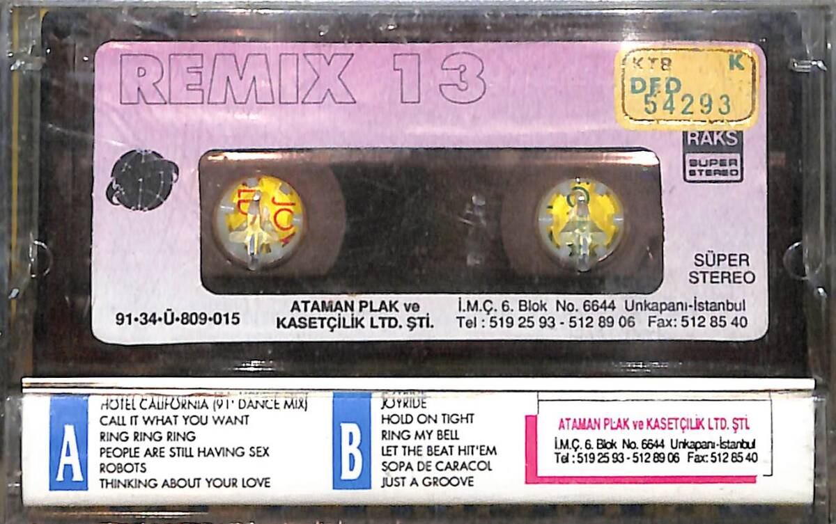Remix 13 - 91 Dance Mix Kaset (Sarı Bandrol - Sıfır) KST27043 - 2