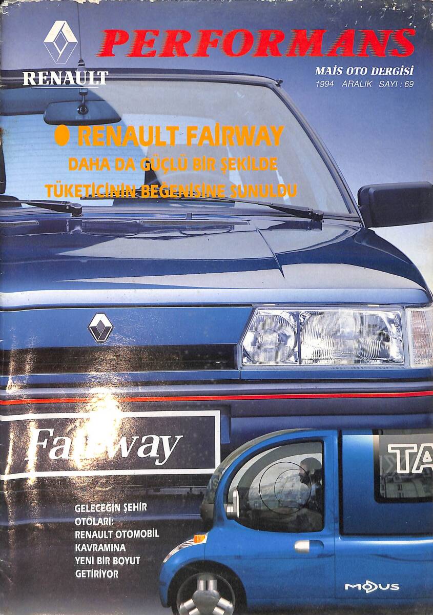 Renault Performans Mais Oto Dergisi 1994 Aralık Sayı: 69 NDR93090 - 1