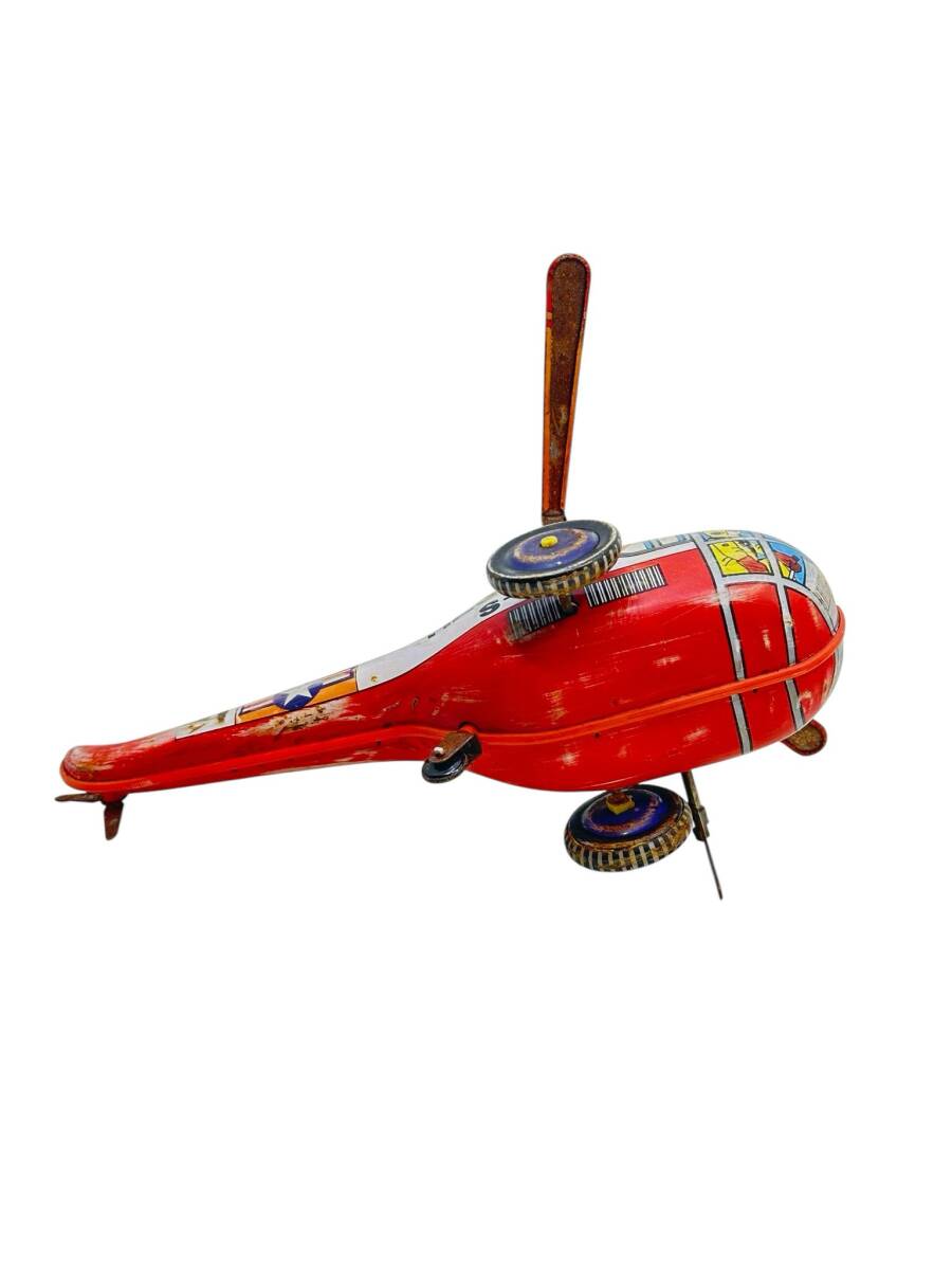 RESCUE S-54 MS270 Kurmalı Teneke Oyuncak Helikopter AOB4455 - 5