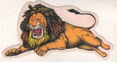 Retro Aslan Figürlü Sticker AKS1586 - 2