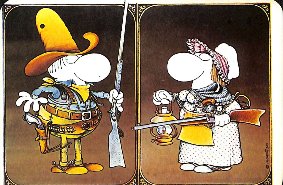 Retro Çizgi Film Karakterleri Kartpostal (Küçük Boy) KRT23443 - 1