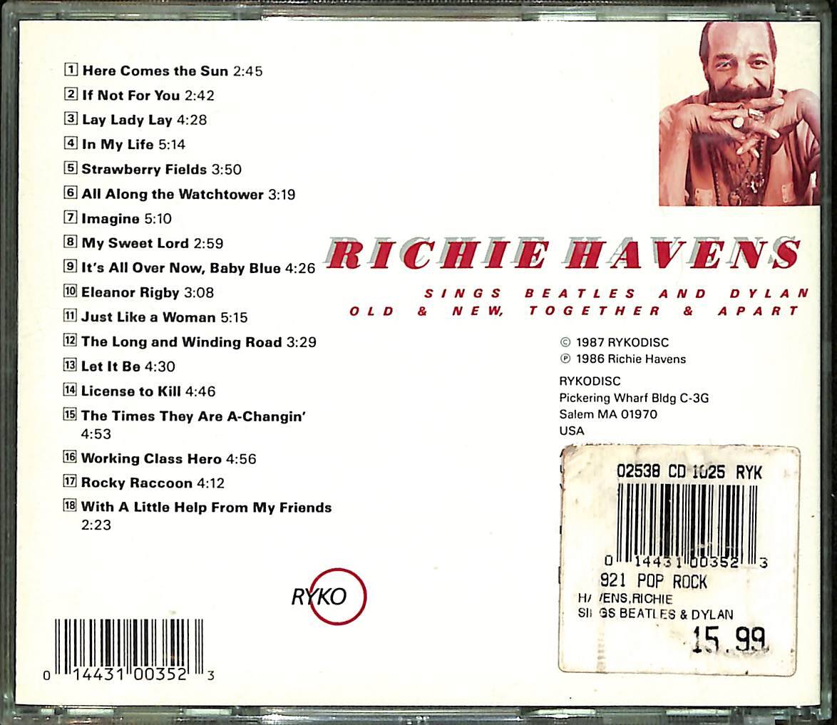 Richie Havens - Sings Beatles And Dylan CD (İkinci El) CD5342 - 2