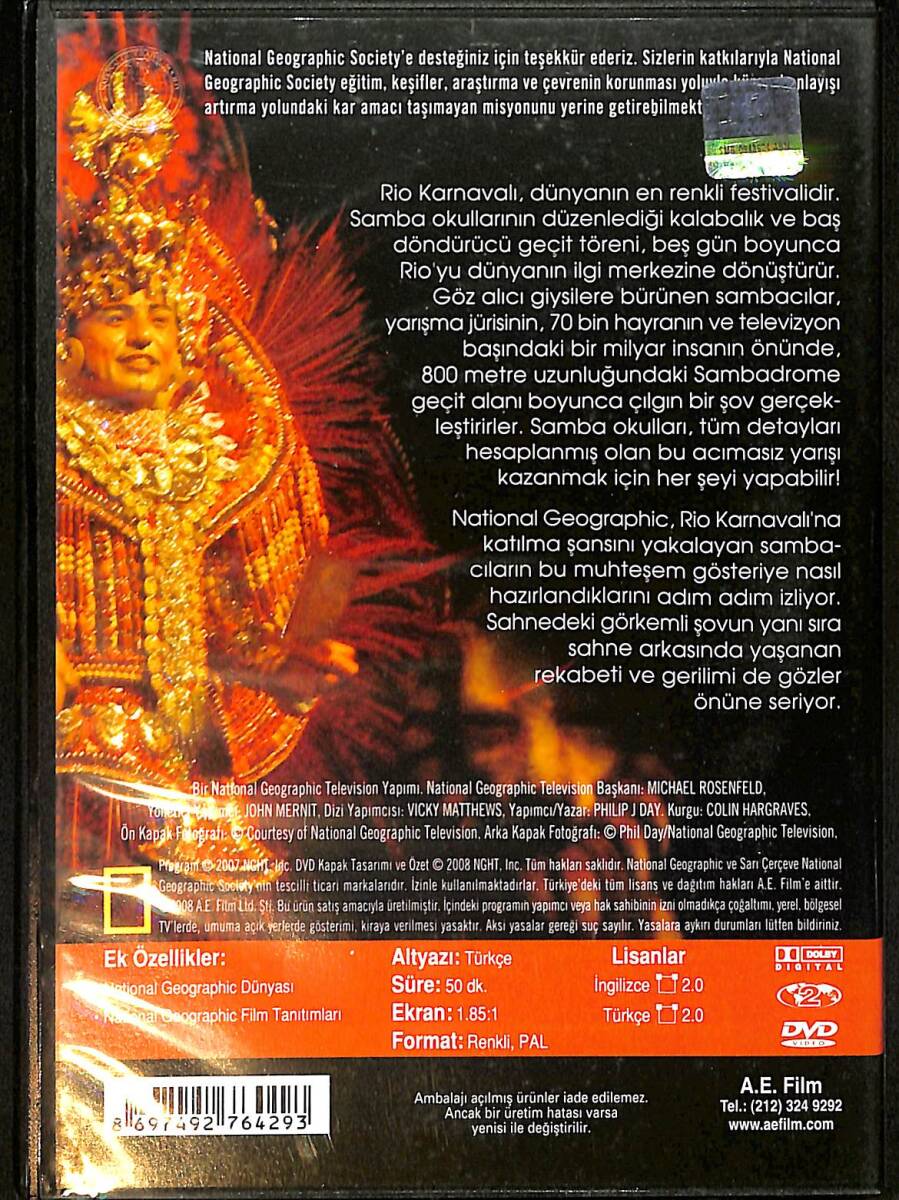 Rio Karnavalı - National Geographic DVD (İkinci El) DVD2709 - 2